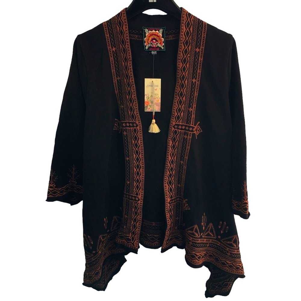 NWT Johnny Was eyal embroidered knit draped cardigan - Picture 2 of 12